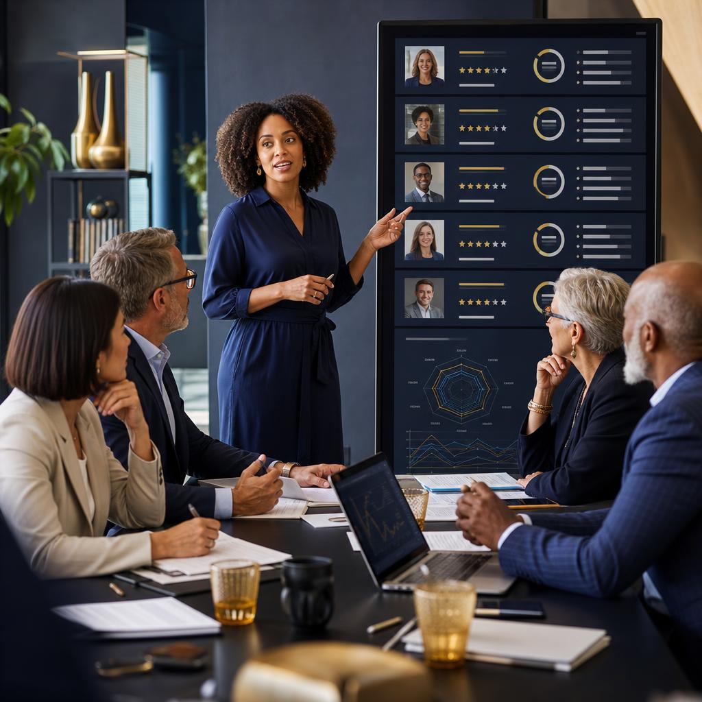 Diverse hiring team reviewing candidate alignment and fit insights